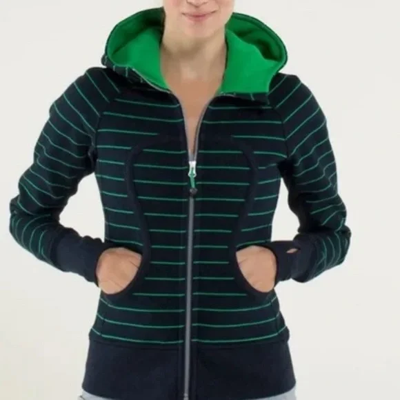 Lululemon Scuba Hoodie Green Bean Inkwell Size 12 - Picture 1 of 15